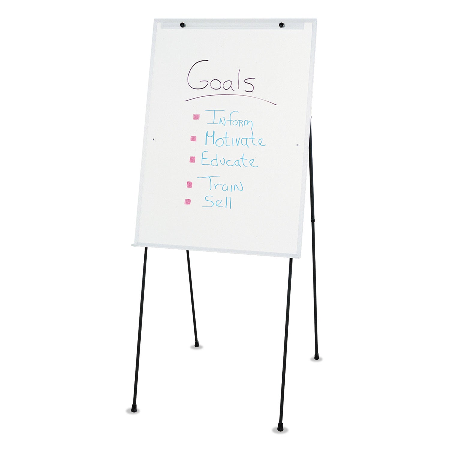 Quartet® Dry Erase Steel Easel, 29" x 40", White Surface, Satin Aluminum Frame