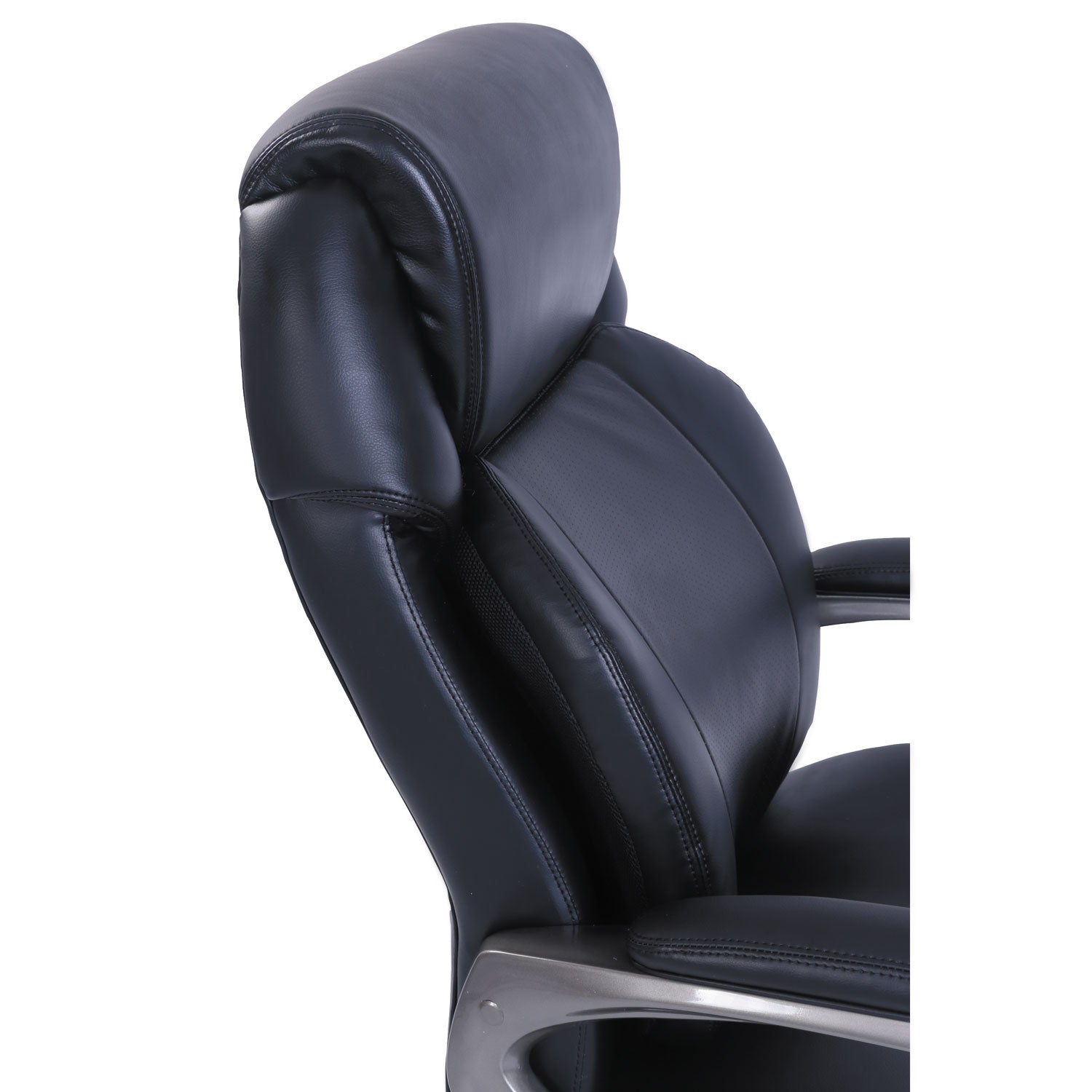 SertaPedic® Cosset High-Back Executive Chair, Supports Up To 275 Lb, 18.75" To 21.75" Seat Height, Black Seat/back, Slate Base