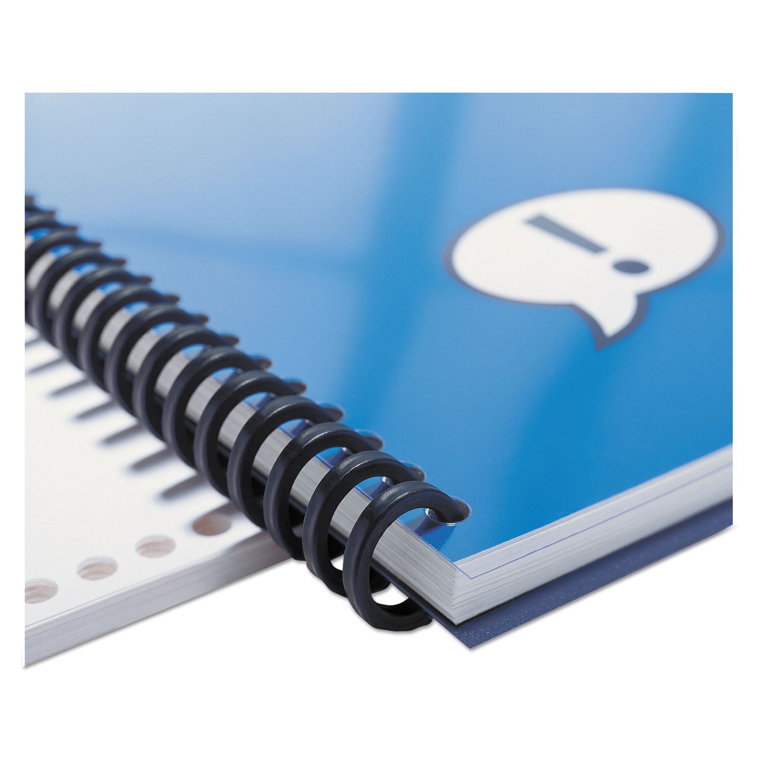 GBC® Proclick Easy Edit Spines, 5/8" Diameter, 110 Sheet Capacity, Black, 100/box