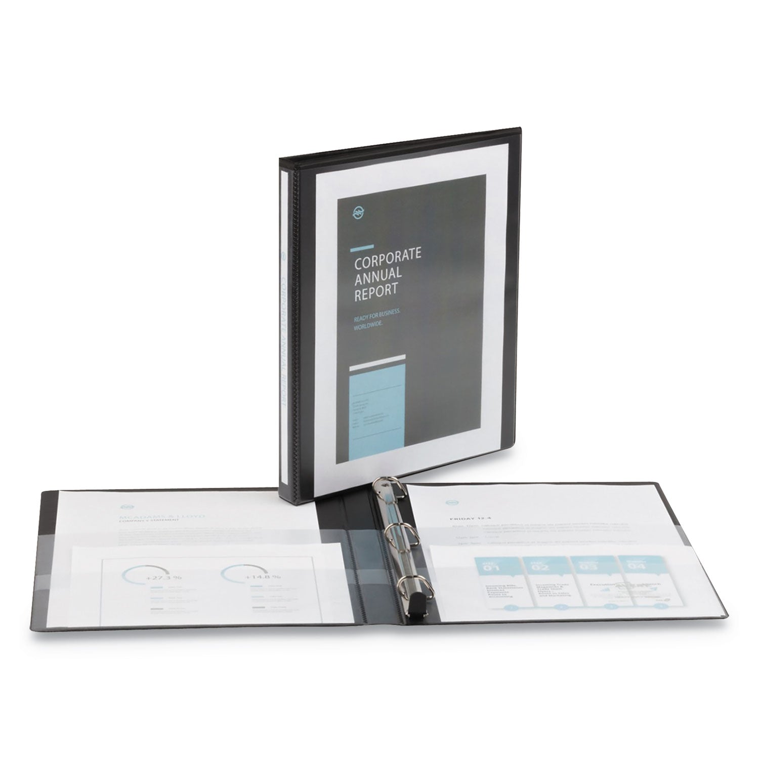 Avery® Heavy-Duty View Binder With Durahinge And One Touch Slant Rings, 3 Rings, 0.5" Capacity, 11 X 8.5, Black