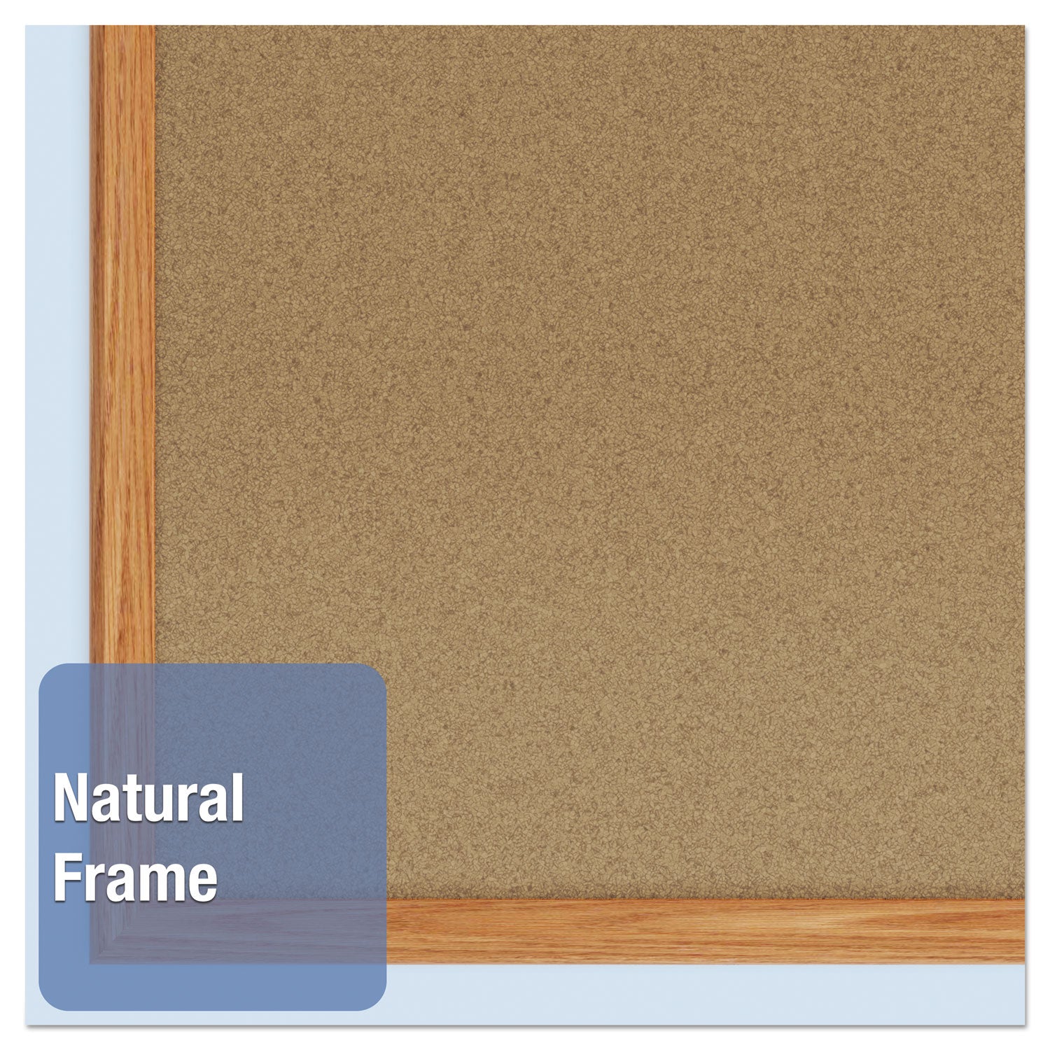 Mead® Economy Cork Board with Oak Frame, 48" x 36", Tan Surface, Oak Finished Fiberboard (MDF) Frame