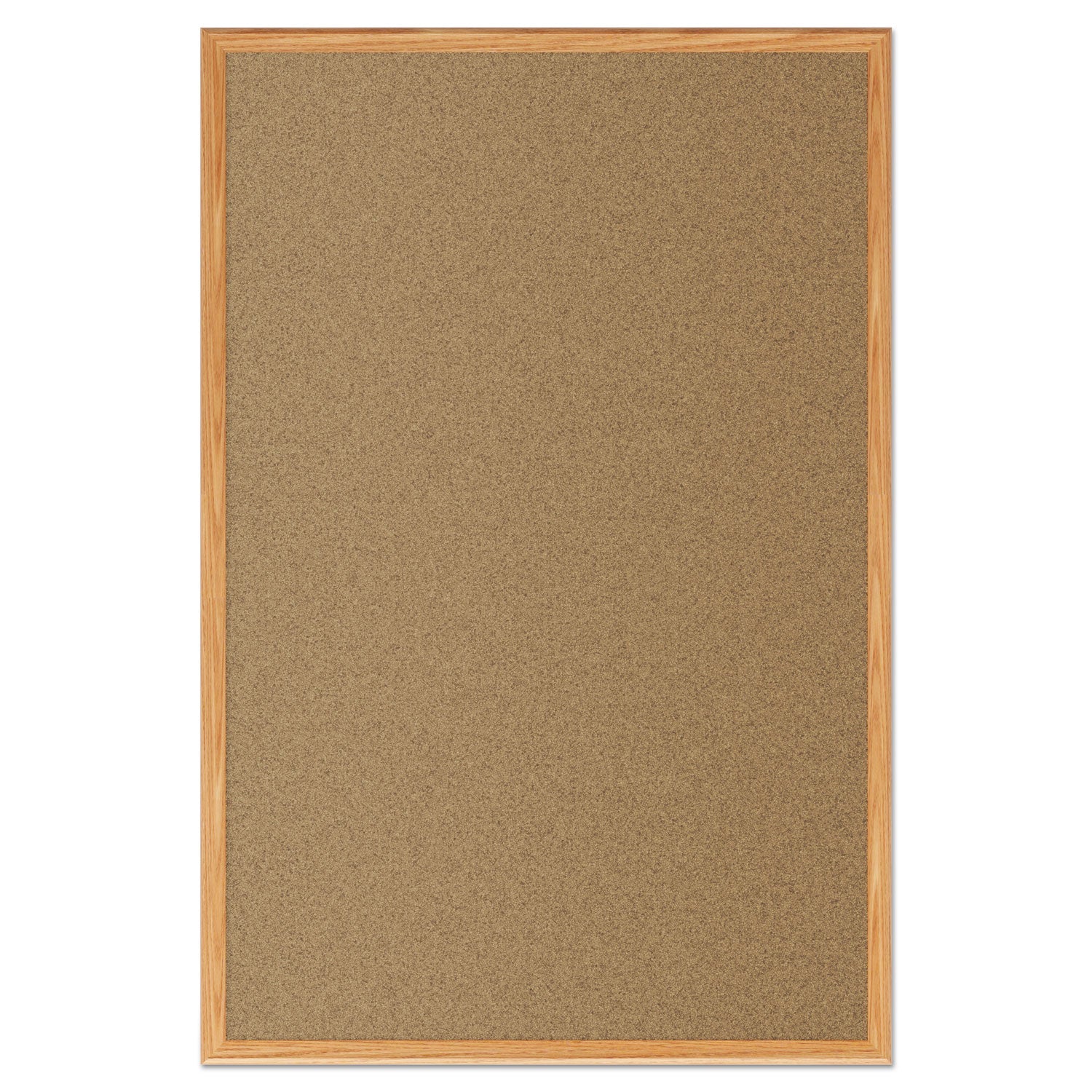 Mead® Economy Cork Board with Oak Frame, 48" x 36", Tan Surface, Oak Finished Fiberboard (MDF) Frame