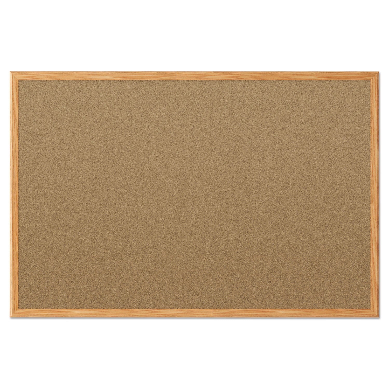 Mead® Economy Cork Board with Oak Frame, 48" x 36", Tan Surface, Oak Finished Fiberboard (MDF) Frame