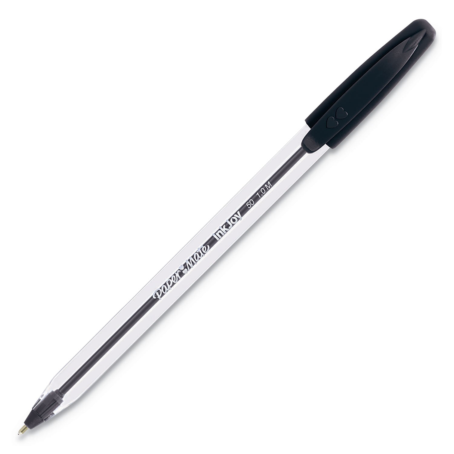 Paper Mate® Inkjoy 50st Ballpoint Pen, Stick, Medium 1 Mm, Black Ink, Clear Barrel, Dozen