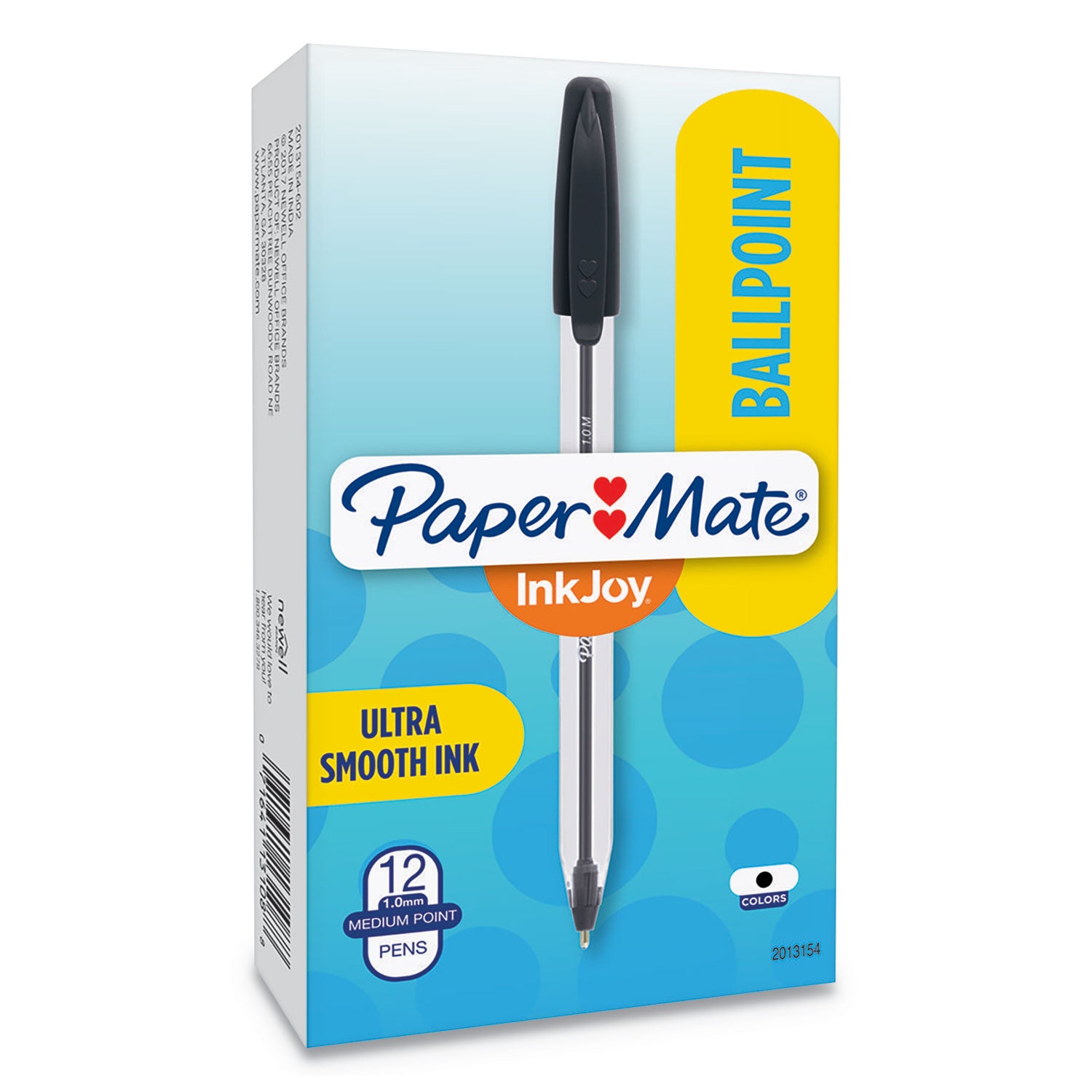 Paper Mate® Inkjoy 50st Ballpoint Pen, Stick, Medium 1 Mm, Black Ink, Clear Barrel, Dozen