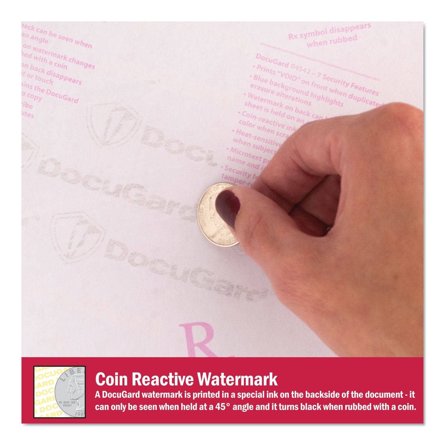 DocuGard™ Medical Security Papers, 24 lb Bond Weight, 8.5 x 11, Green, 500/Ream