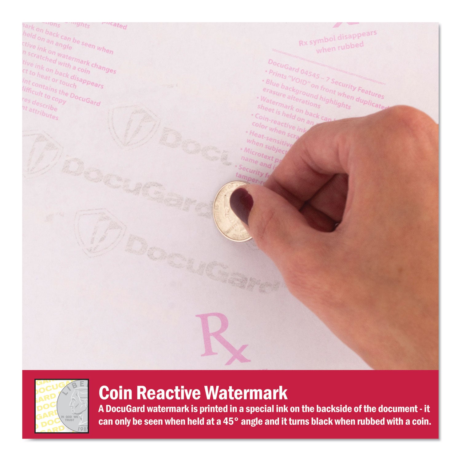 DocuGard™ Medical Security Papers, 24 lb Bond Weight, 8.5 x 11, Blue, 500/Ream