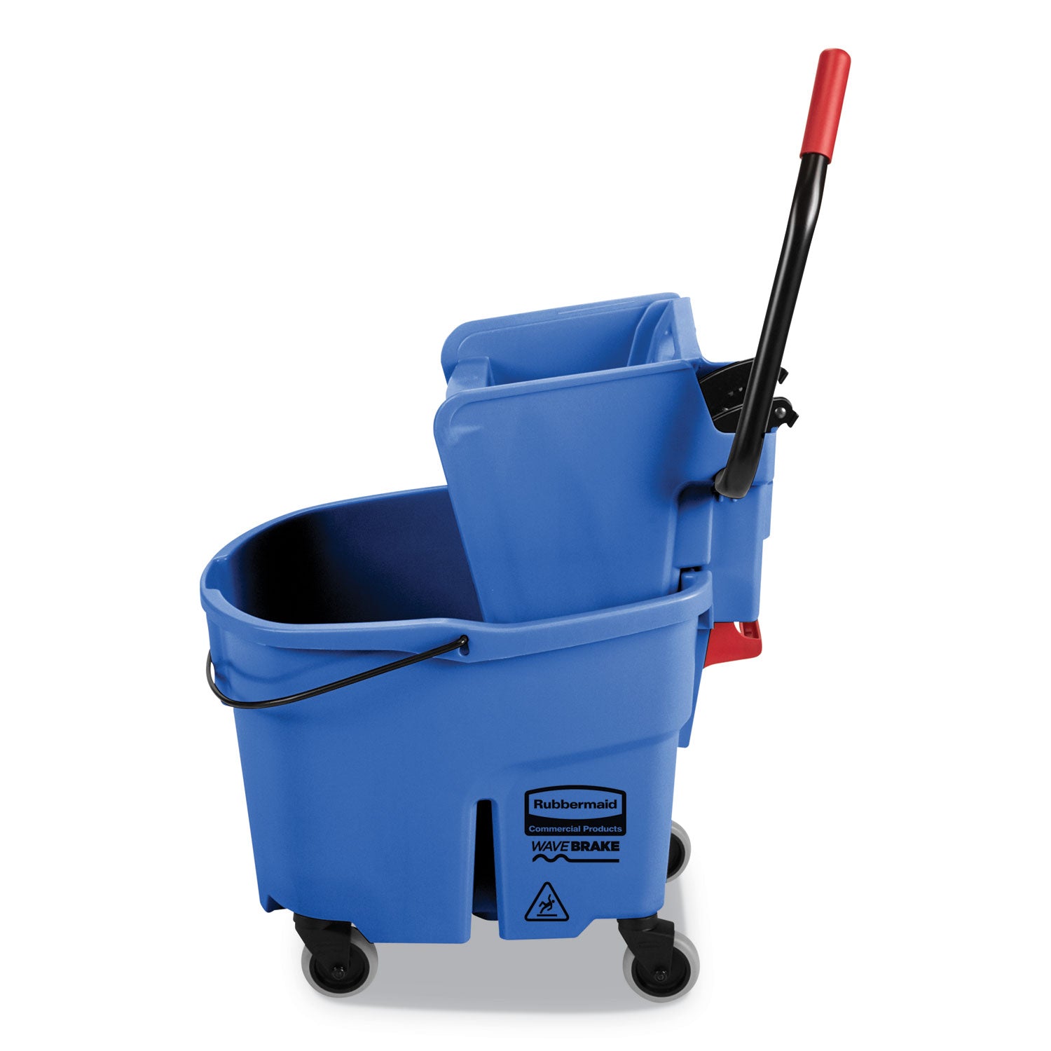 Rubbermaid® Commercial Wavebrake 2.0 Bucket/wringer Combos, Side-Press, 35 Qt, Plastic, Blue