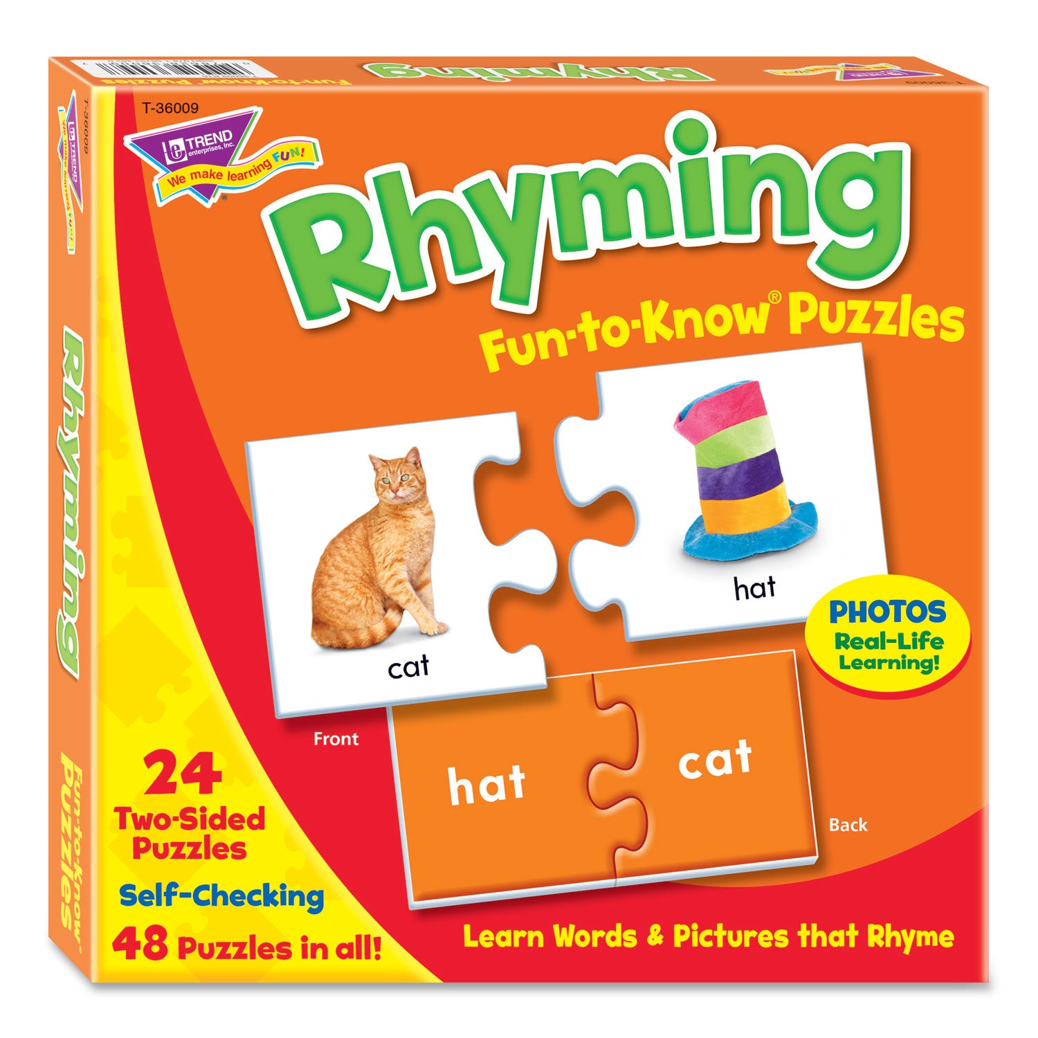 Fun to Know Puzzles, Ages 3 and Up, (24) 2-Sided Puzzles