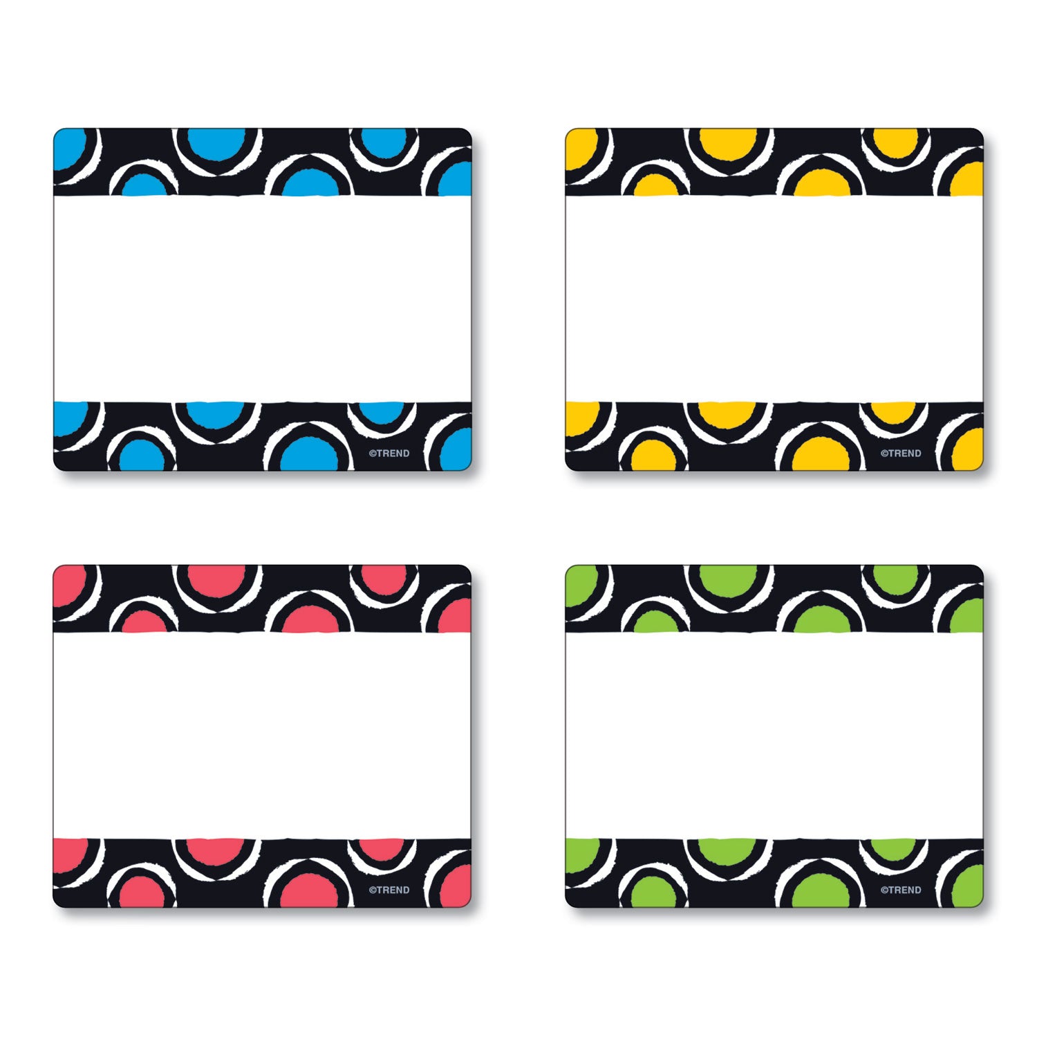 Terrific Labels Name Tags, Dots Design, 3" x 2.5", Assorted Colors, 36/Pack