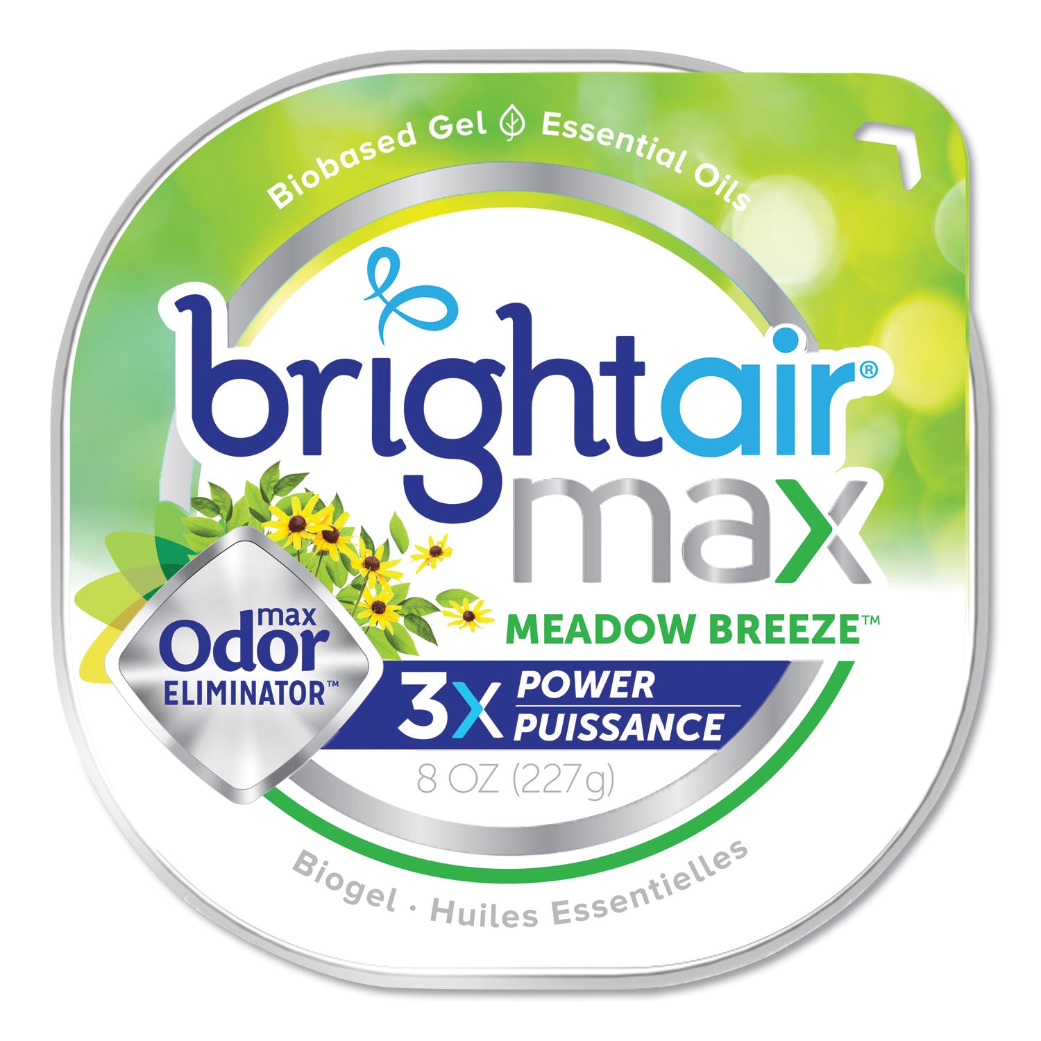 BRIGHT Air® Max Odor Eliminator Air Freshener, Meadow Breeze, 8 Oz Jar