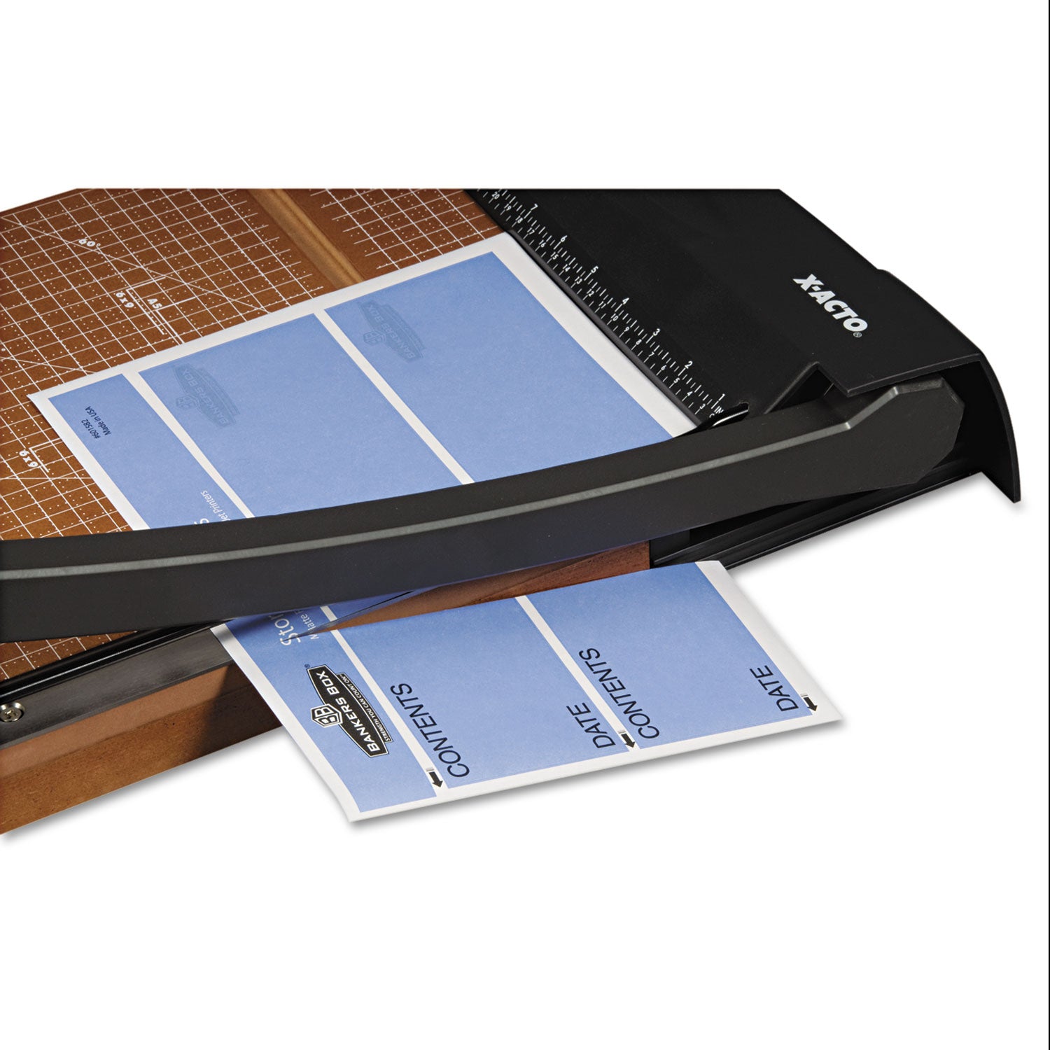 X-ACTO® Heavy-Duty Wood Base Guillotine Trimmer, 15 Sheets, 18" Cut Length, 12 X 18