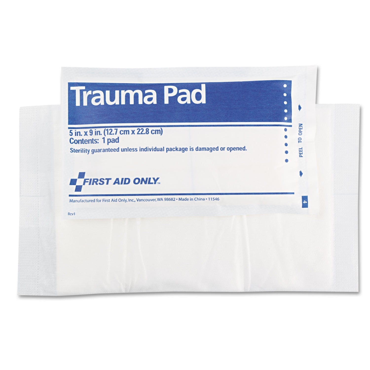 First Aid Only™ Smartcompliance Trauma Pad, Sterile, 5 X 9