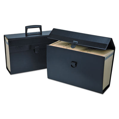 Letter/Legal Expanding Organizer, 15" Expansion, 19 Sections, Buckle Closure, 1/5-Cut Tabs, Legal Size, Black Flipcost Flipcost