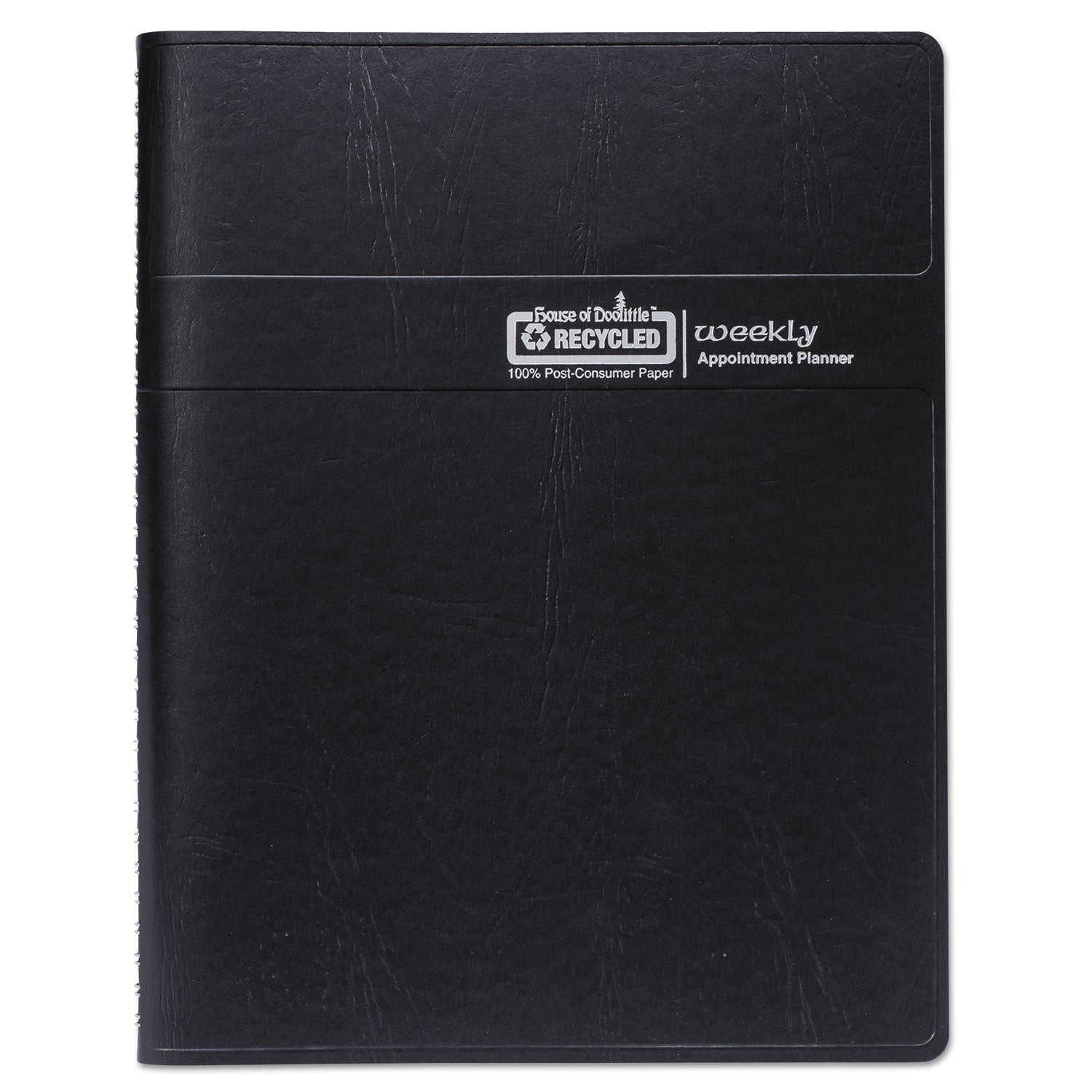 House of Doolittle™ Recycled Weekly Appointment Book, 8 x 5, Black Cover, 12-Month (Jan to Dec): 2025