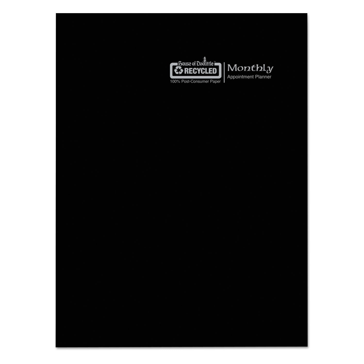 House of Doolittle™ Recycled Ruled 14-Month Planner with Leatherette Cover, 10 x 7, Black Cover, 14-Month: Dec 2024 to Jan 2026
