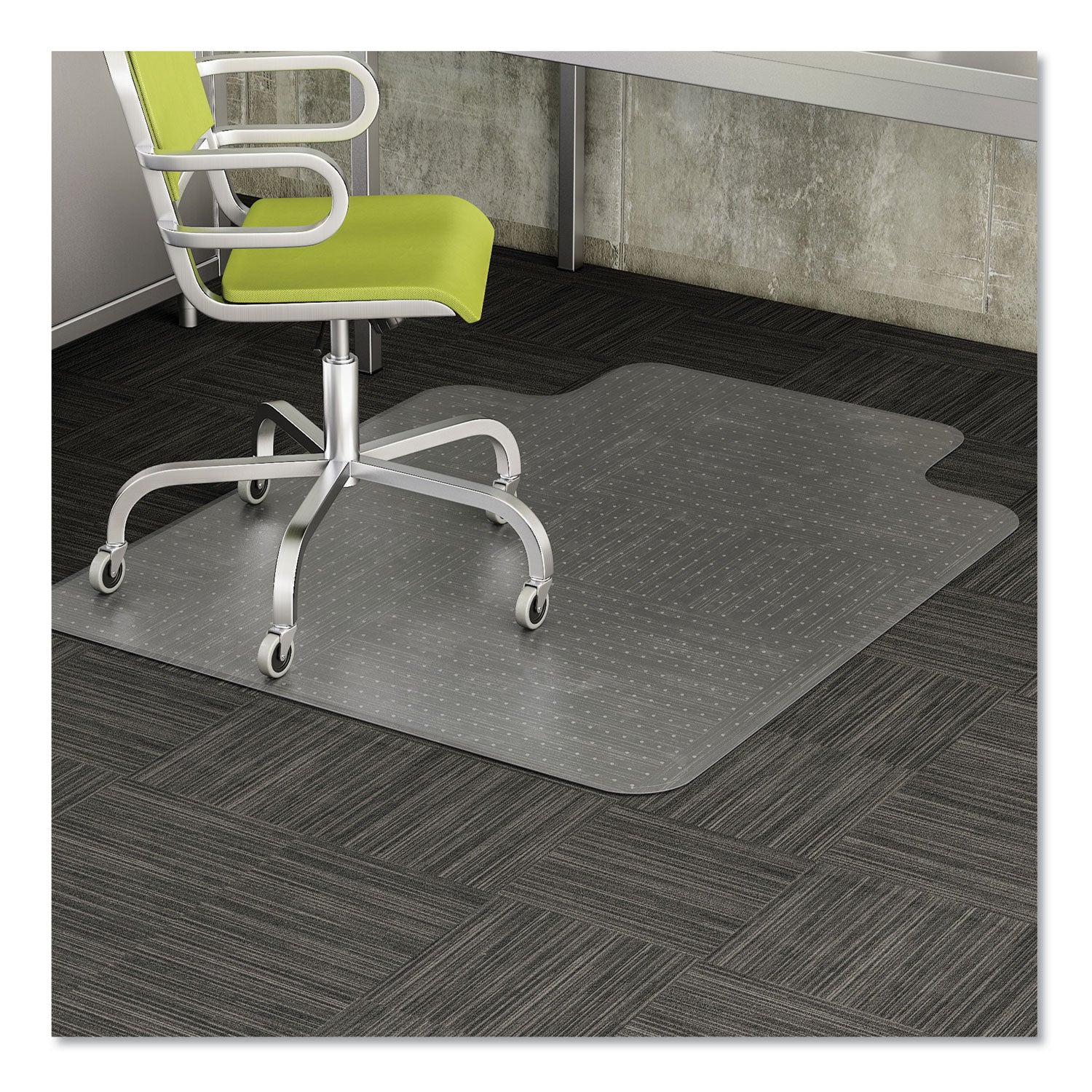 deflecto® Economat Occasional Use Chair Mat, Low Pile Carpet, Roll, 36 X 48, Lipped, Clear