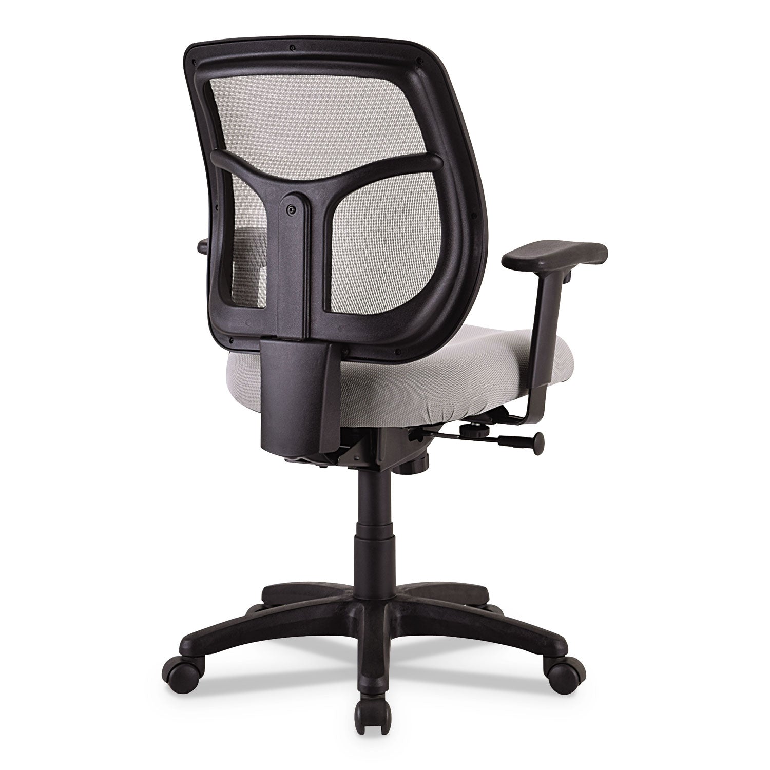 Eurotech Apollo Mid-Back Mesh Chair, 18.1" To 21.7" Seat Height, Silver Seat, Silver Back, Black Base