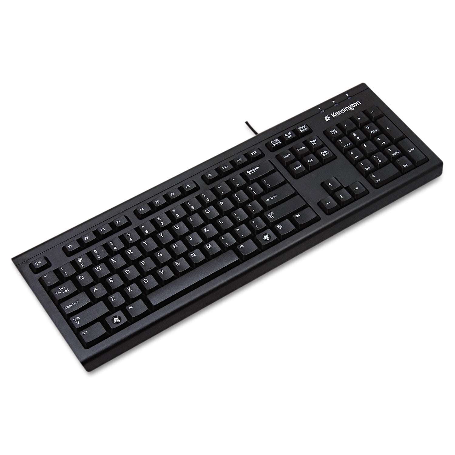 Kensington® Keyboard For Life Slim Spill-Safe Keyboard, 104 Keys, Black