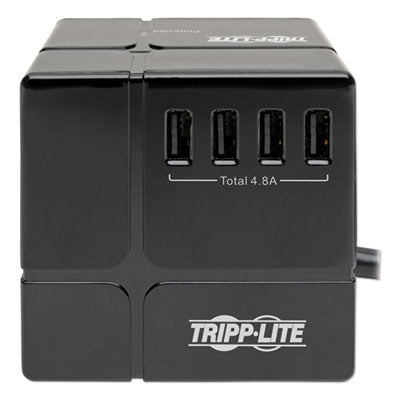 Tripp Lite Power Cube Surge Protector, 3 AC Outlets/6 USB-A Ports, 6 ft Cord, 540 J, Black Flipcost Flipcost