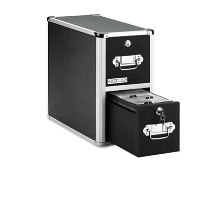 Two-Drawer CD File Cabinet Holds 330 Folders or 120 Slim/60 Standard Cases, Black Flipcost Flipcost