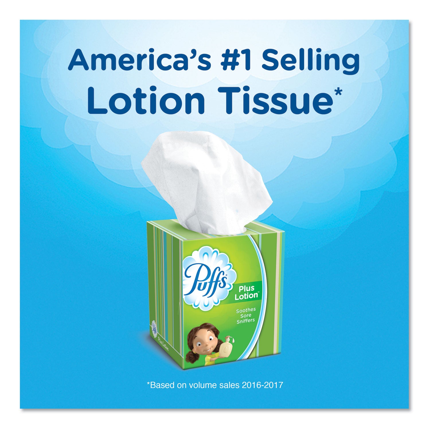 Puffs® Plus Lotion Facial Tissue, 2-Ply, White, 56 Sheets/Box, 24 Boxes/Carton