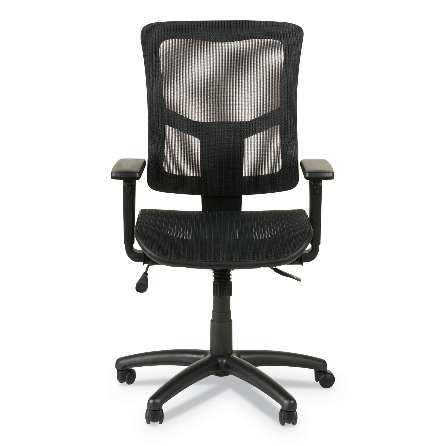 Alera® Alera Elusion II Series Suspension Mesh Mid-Back Synchro Seat Slide Chair, Supports 275 lb, 16.34" to 20.35" Seat, Black