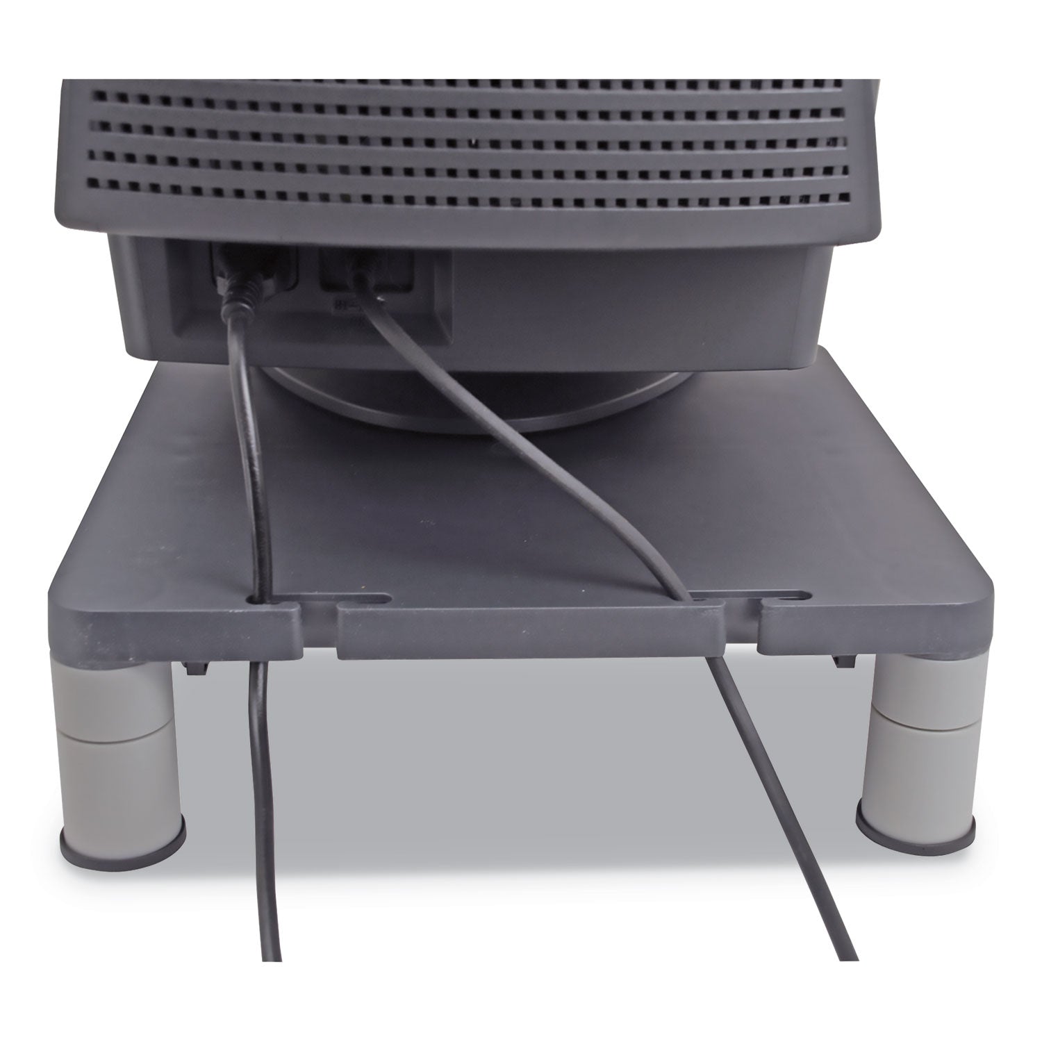 Fellowes® Standard Monitor Riser, 13.38" X 13.63" X 2" To 4", Graphite, Supports 60 Lbs