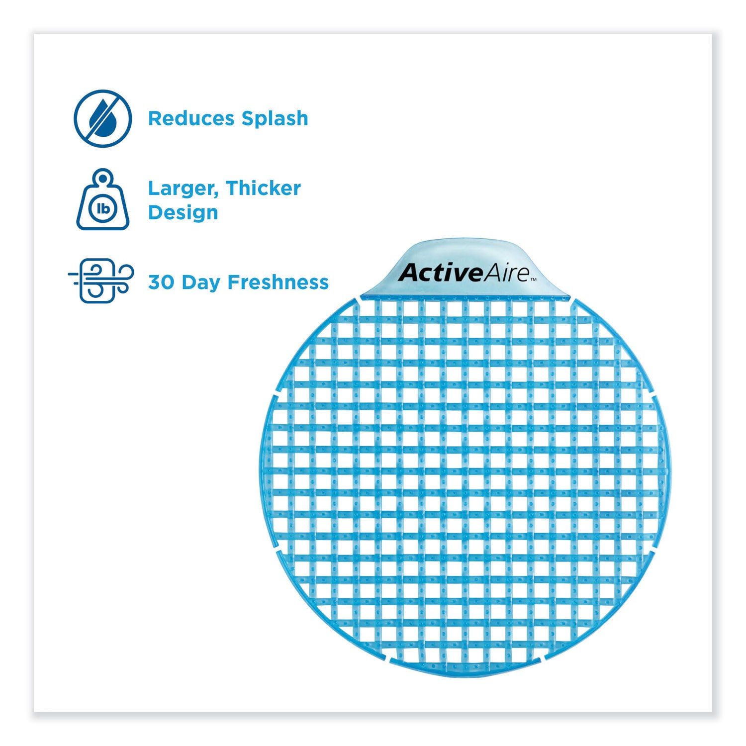 Georgia Pacific® Professional Activeaire Deodorizer Urinal Screen With Side Tab, Coastal Breeze Scent, Blue, 12/carton