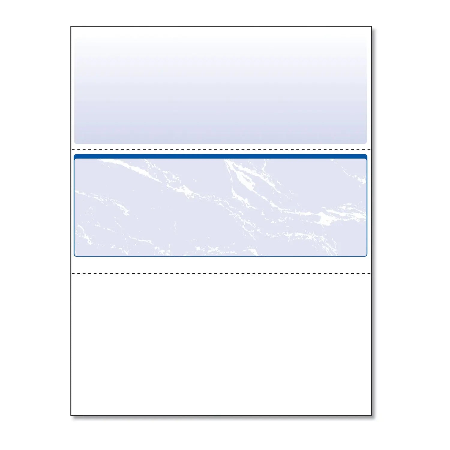 Standard Security Check, 11 Features, 8.5 x 11, Blue Marble Middle, 500/Ream