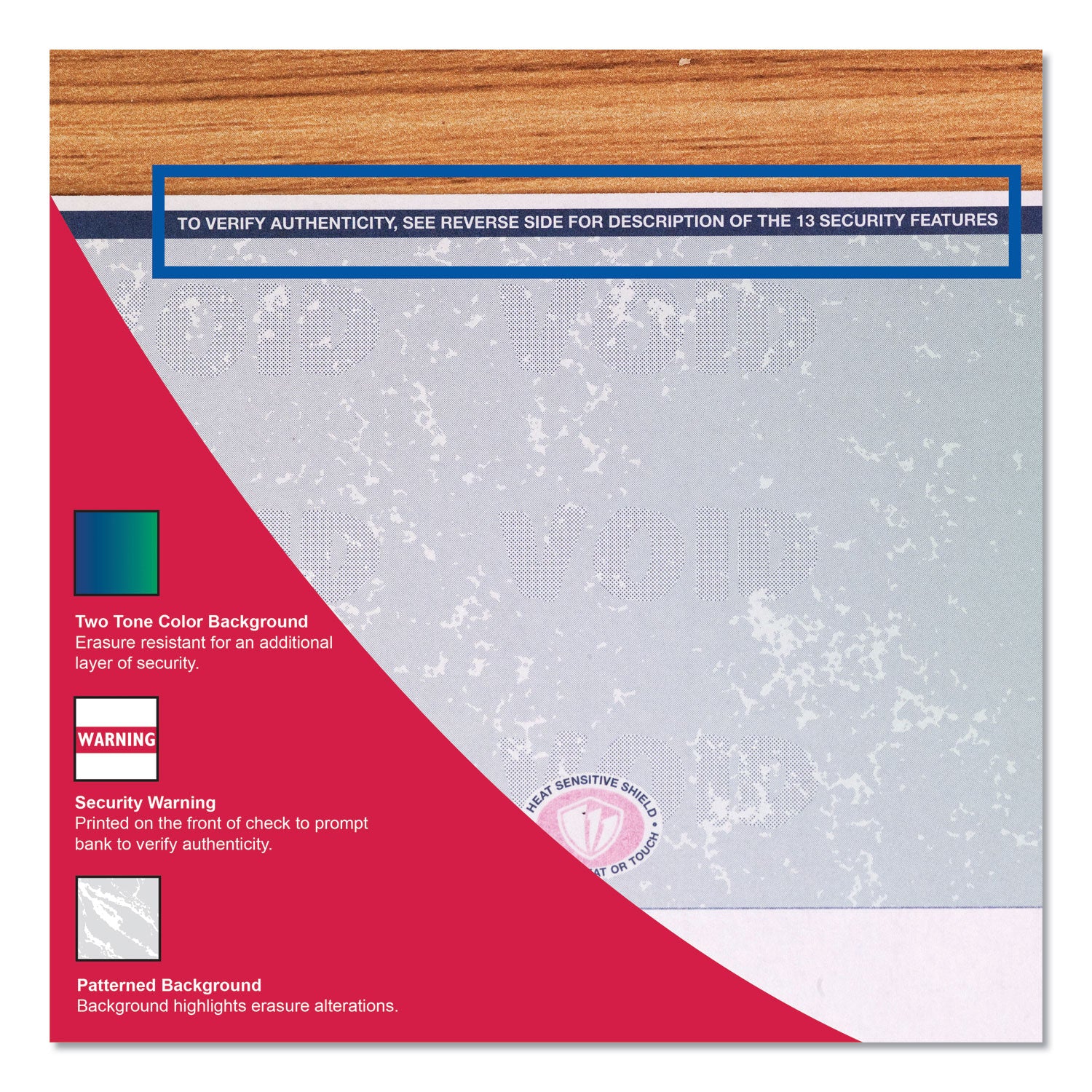 DocuGard™ Premier Prismatic Check, 13 Features, 8.5 X 11, Blue/green Prismatic, 500/ream
