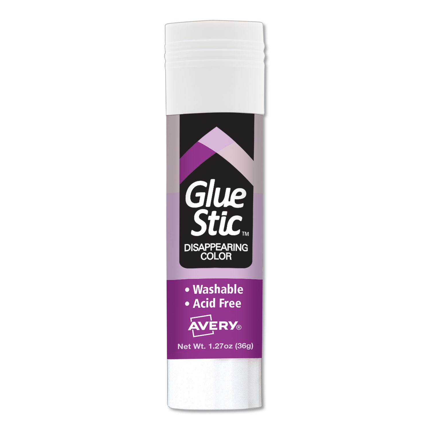 Avery® Permanent Glue Stic Value Pack, 1.27 Oz, Applies Purple, Dries Clear, 6/pack