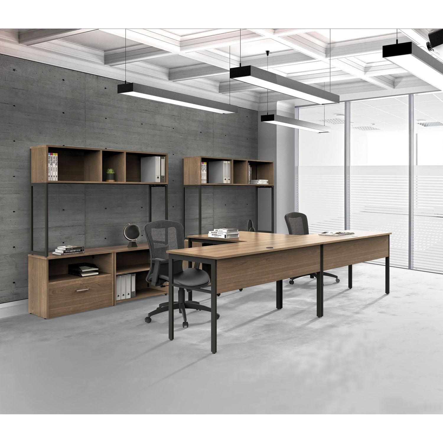 Linea Italia® Urban Series Desk Workstation, 47.25" X 23.75" X 29.5", Ash