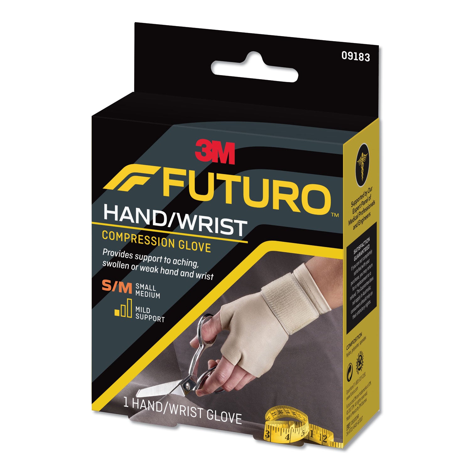 FUTURO™ Energizing Support Glove, Small/Medium, Fits Palm Size 6.5" - 8.0", Tan