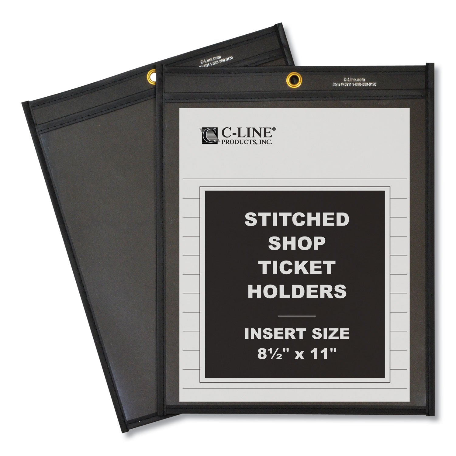 C-Line® Shop Ticket Holders, Stitched, One Side Clear, 50 Sheets, 8.5 x 11, 25/Box
