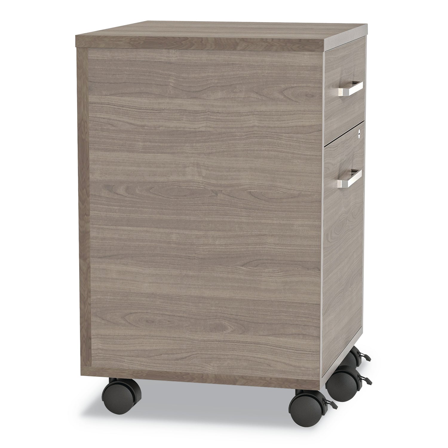Linea Italia® Urban Mobile File Pedestal, Left Or Right, 2-Drawers: Box/file, Legal/a4, Natural Walnut, 16" X 15.25" X 23.75"