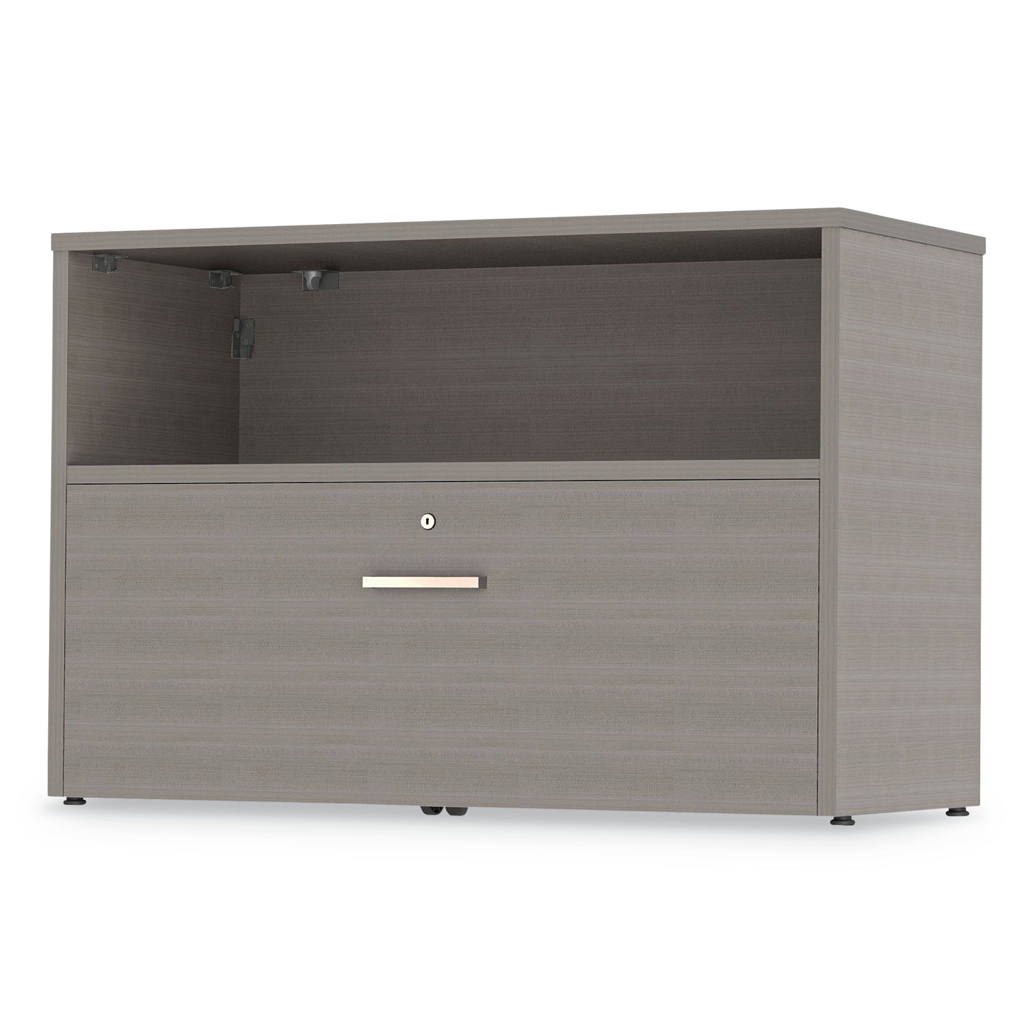 Linea Italia® Urban Series Cabinet Credenza Pedestal with Lateral File, 35.25" x 15.25" x 23.75", Ash