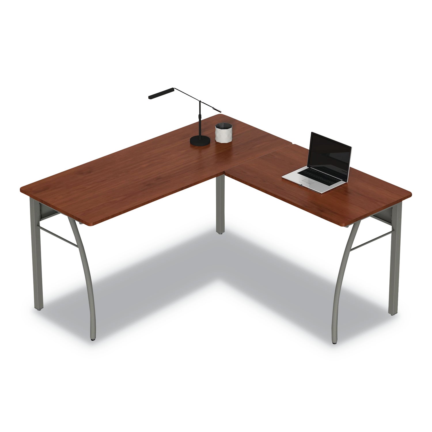 Linea Italia® Trento Line L-Shaped Desk, 59.13" X 59.13" X 29.5", Cherry