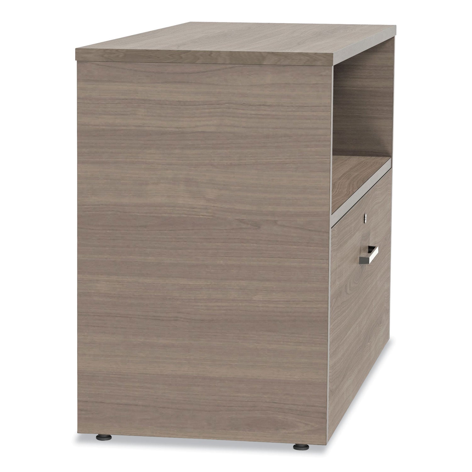 Linea Italia® Urban Series Cabinet Credenza Pedestal with Lateral File, 35.25" x 15.25" x 23.75", Natural Walnut