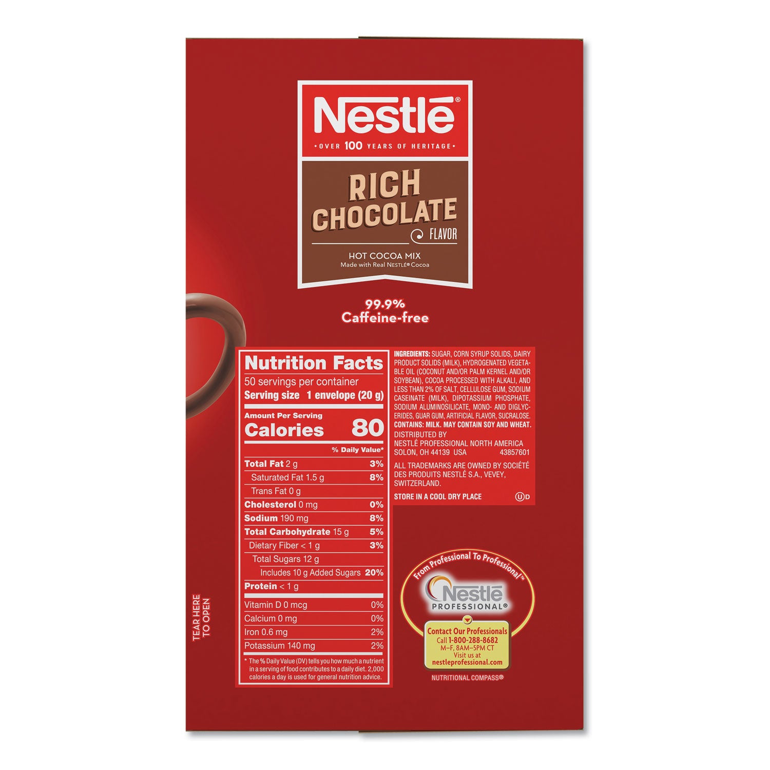 Nestlé® Hot Cocoa Mix, Rich Chocolate, .71oz, 50/box