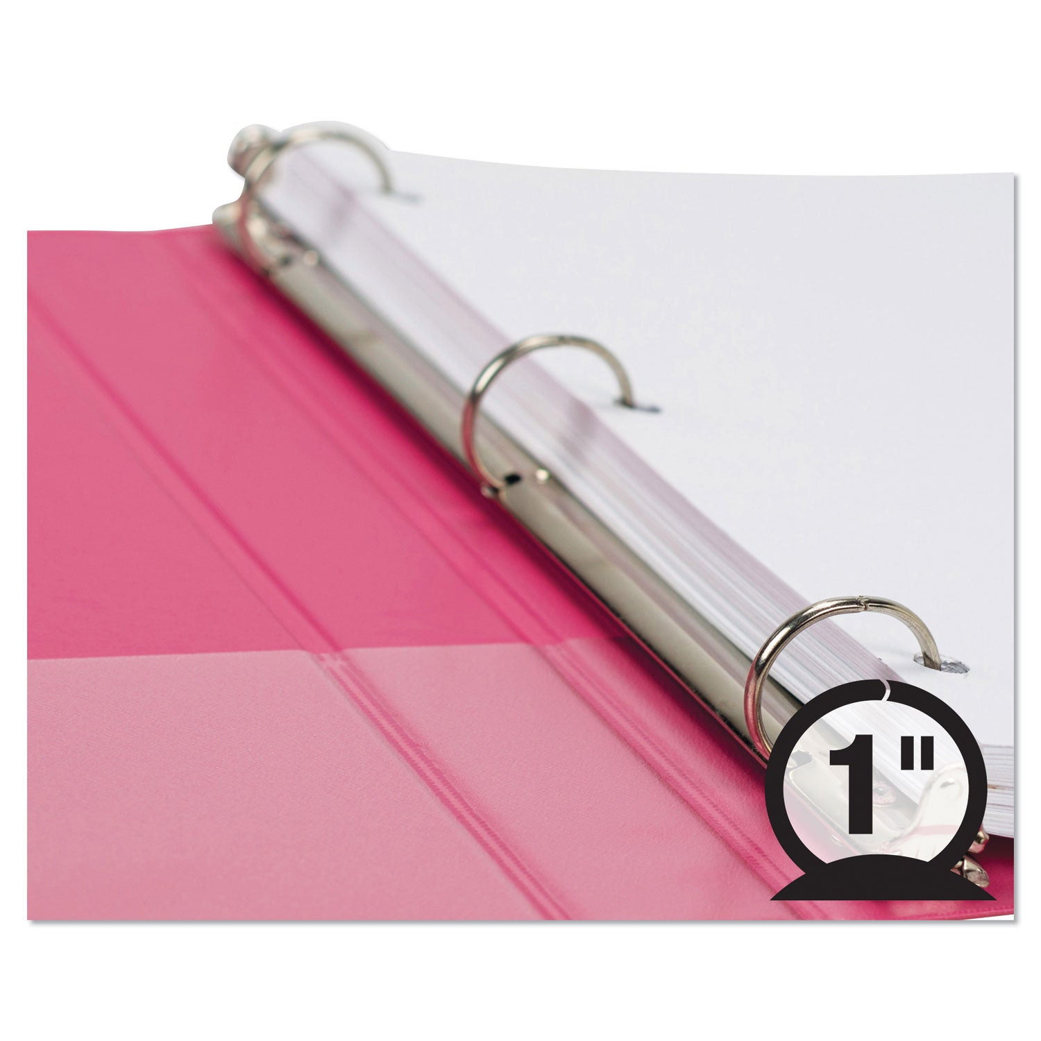 Samsill® Earth's Choice Plant-Based Durable Fashion View Binder, 3 Rings, 1" Capacity, 11 x 8.5, Berry, 2/Pack