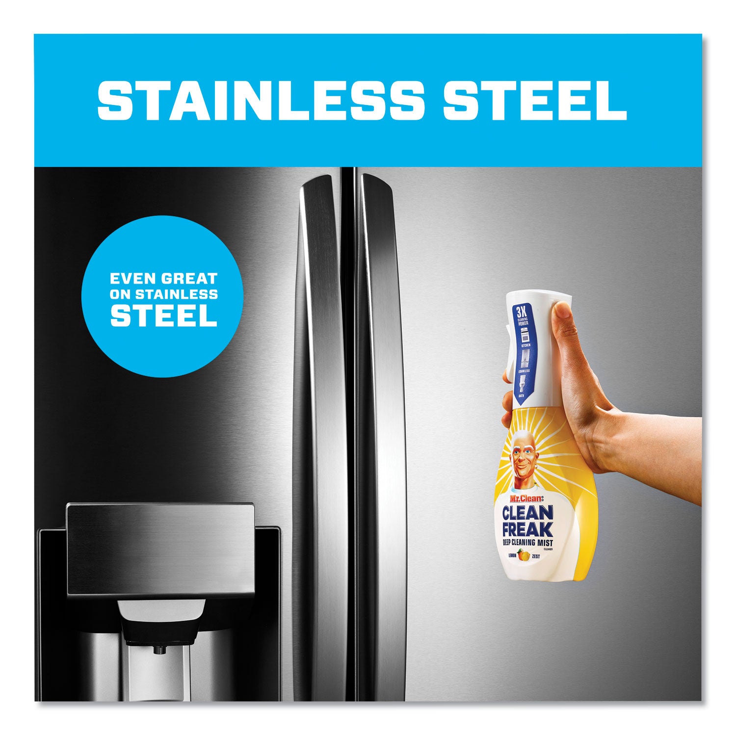 Mr. Clean® Clean Freak Deep Cleaning Mist Multi-Surface Spray, Lemon, 16 Oz Spray Bottle, 6/carton