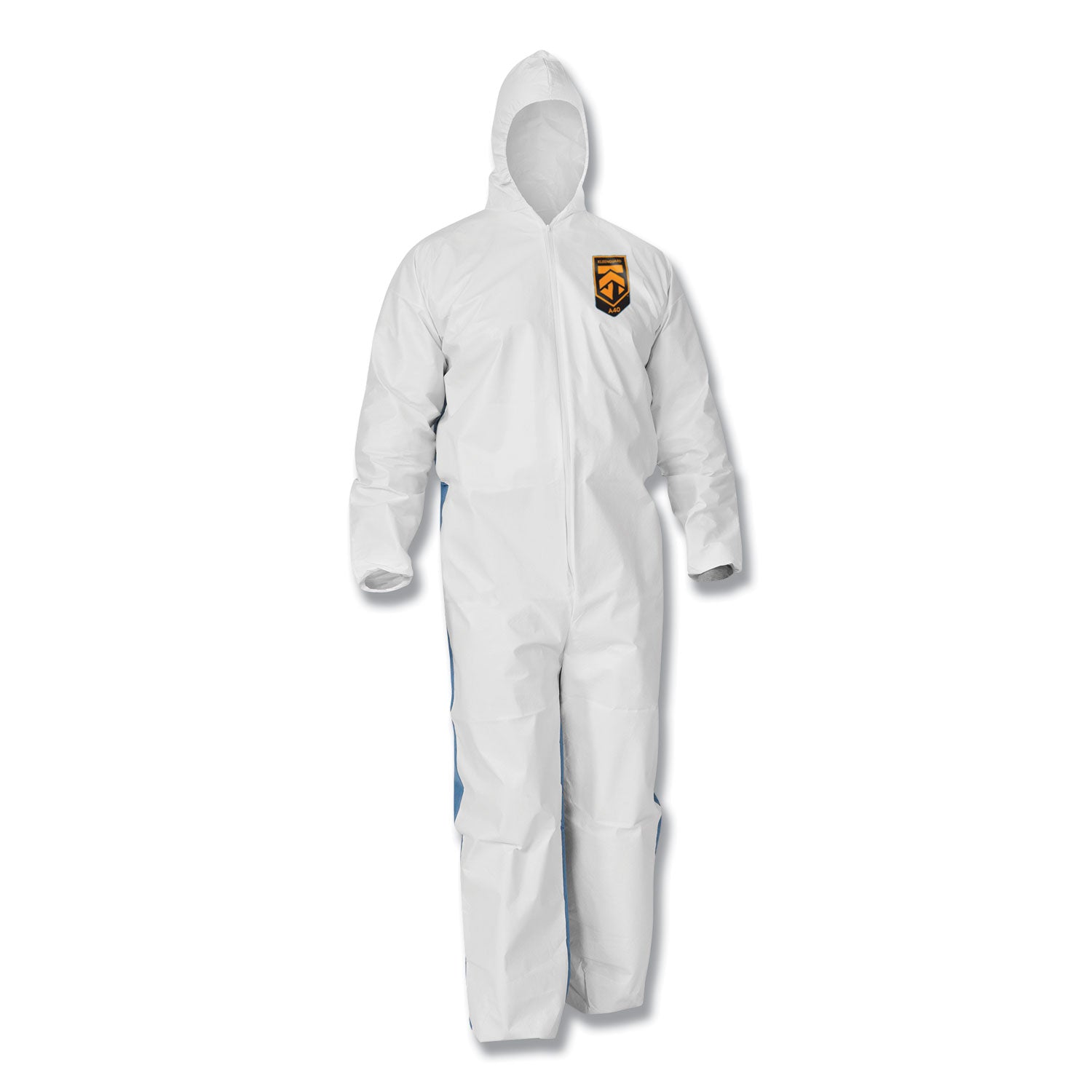 KleenGuard™ A35 Liquid and Particle Protection Coveralls, Zipper Front, Hooded, Elastic Wrists and Ankles, Large, White, 25/Carton
