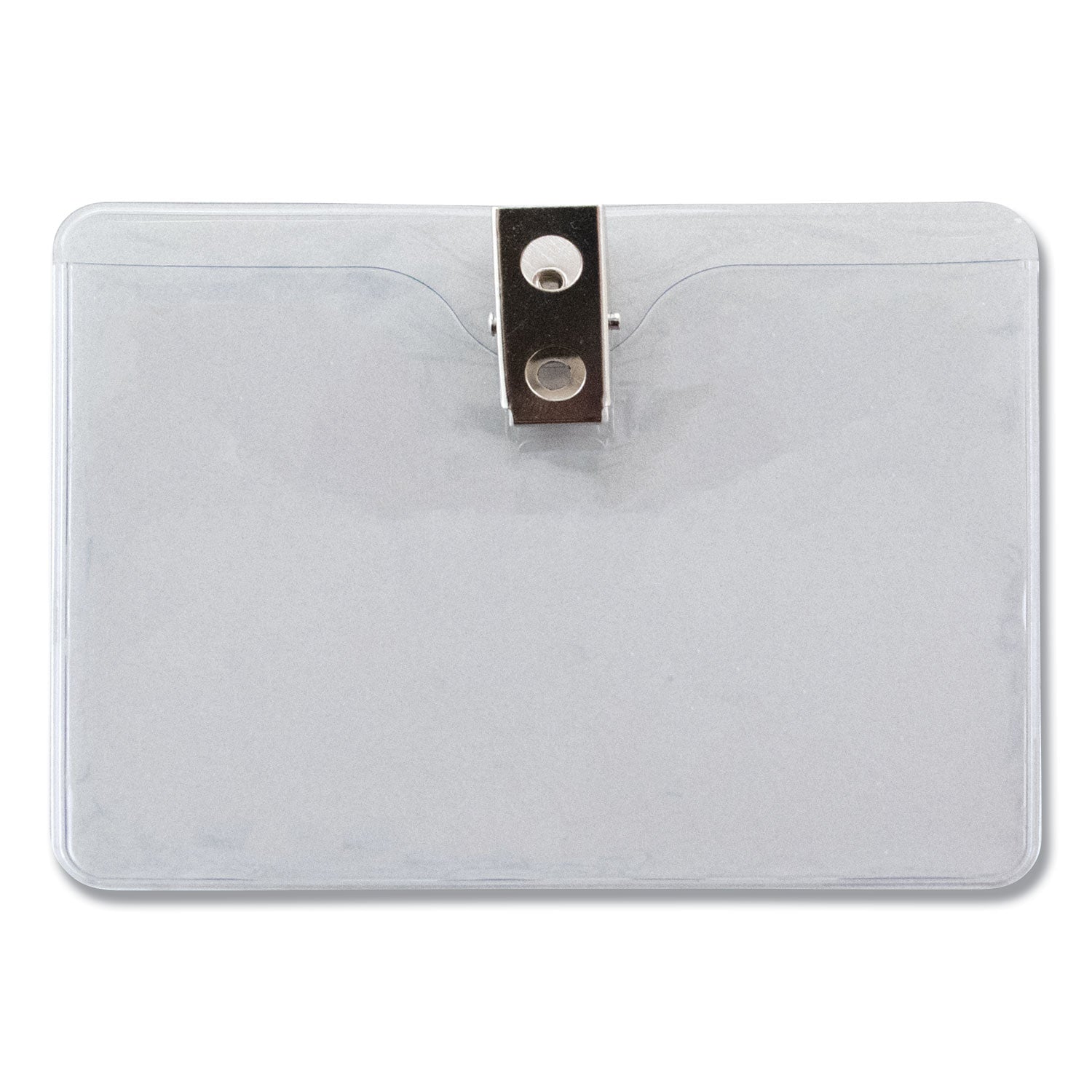 Advantus ID Badge Holders with Clip, Horizontal, Clear 4.13" x 3.38" Holder, 3.75" x 2.75" Insert, 50/Pack