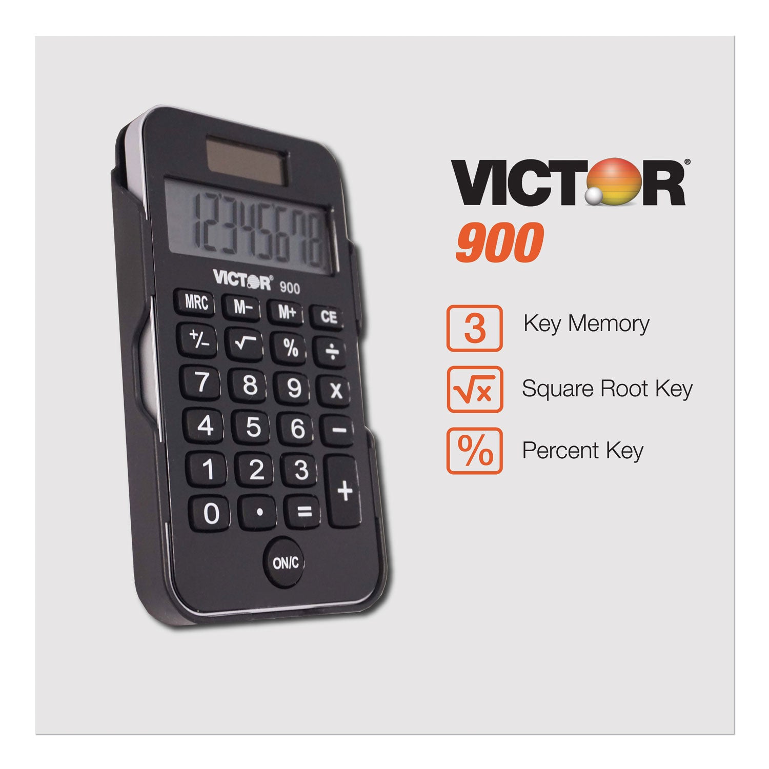 Victor® 900 Antimicrobial Pocket Calculator, 8-Digit Lcd