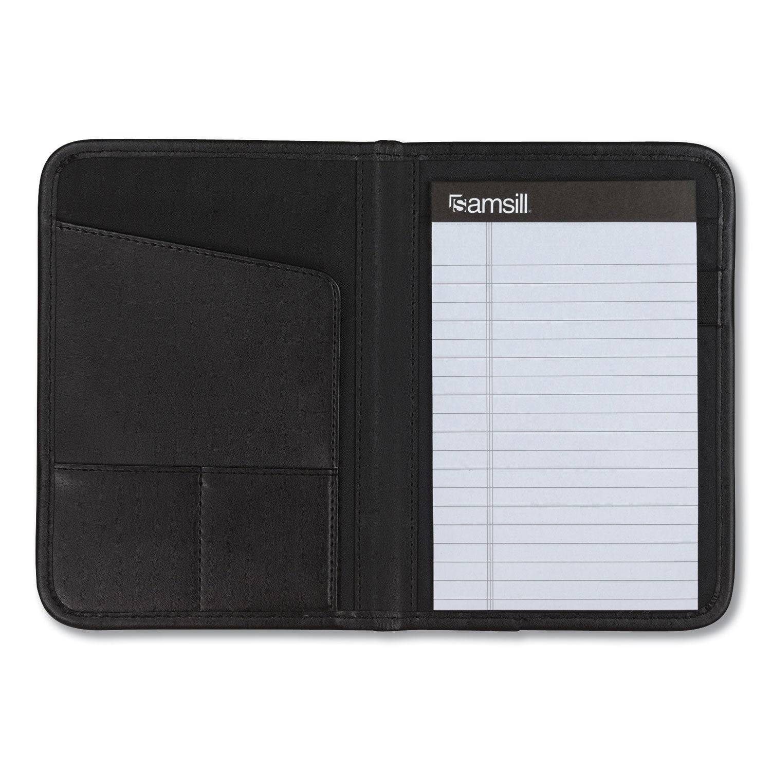 Samsill® Professional Padfolio, 3/4w X 9 1/4h, Open Style, Black