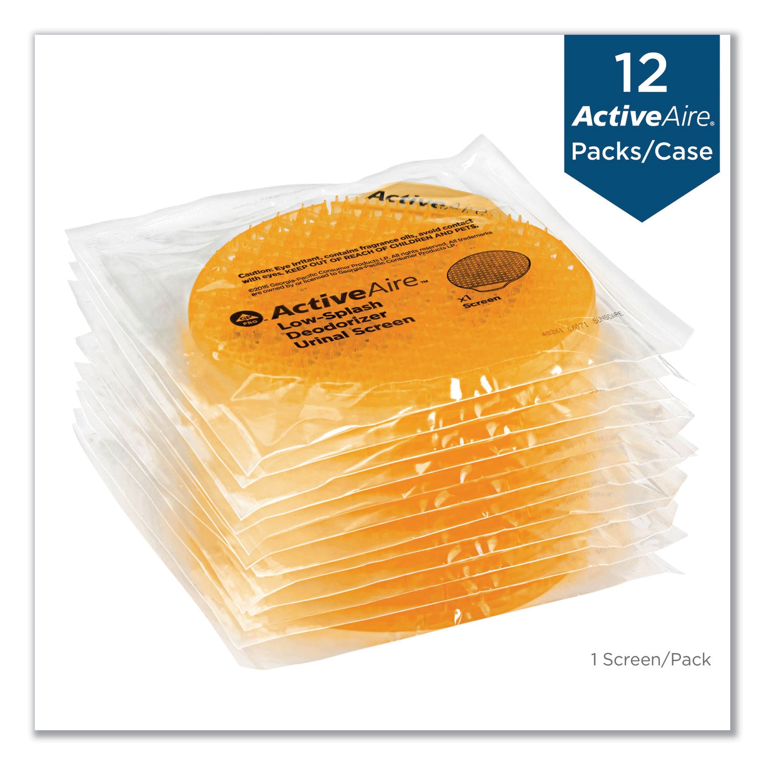 Georgia Pacific® Professional Activeaire Deodorizer Urinal Screen With Side Tab, Sunscape Mango Scent, Orange, 12/carton