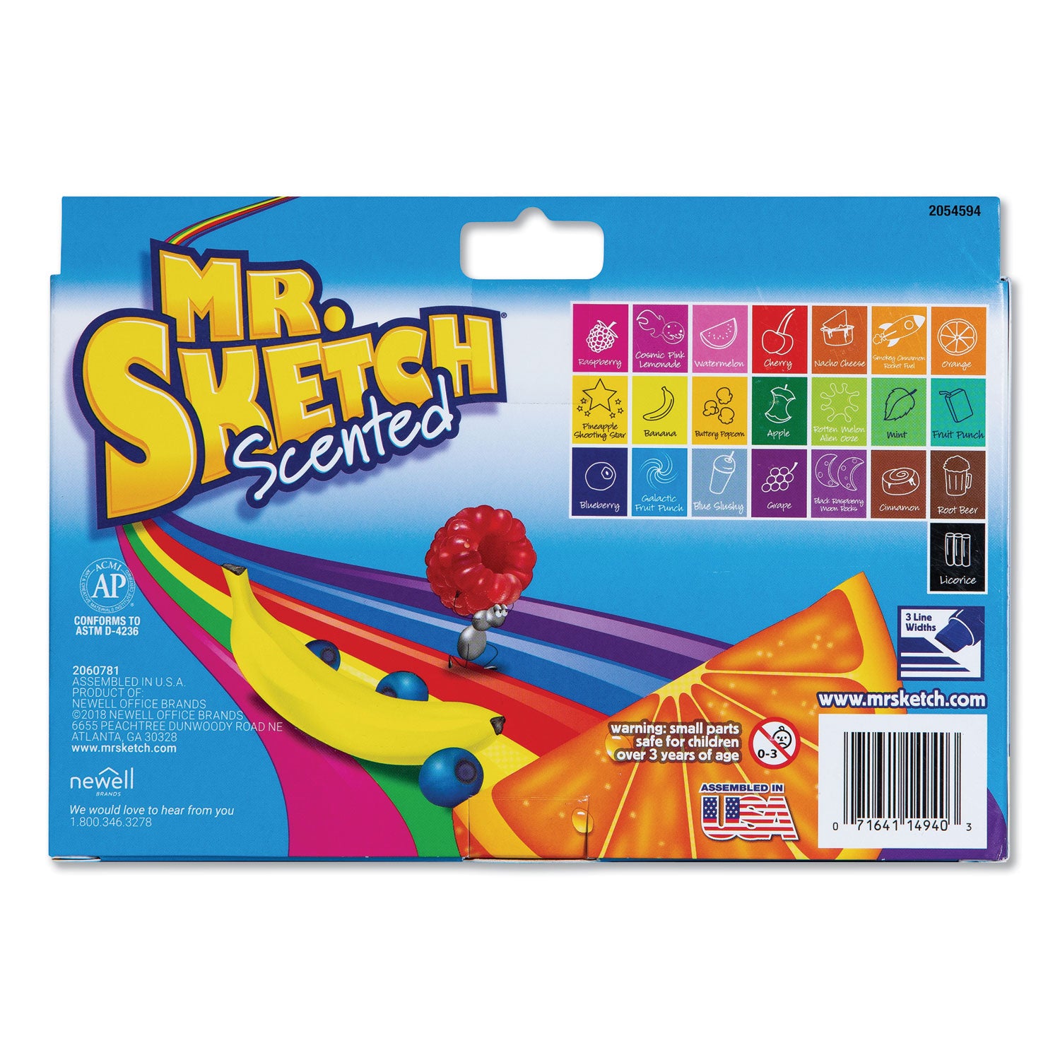 Mr. Sketch® Scented Watercolor Marker, Broad Chisel Tip, Assorted Colors, 22/pack