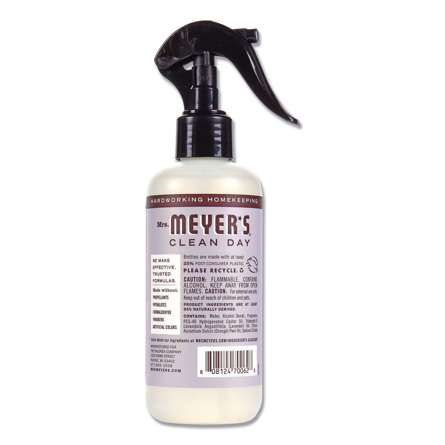 Mrs. Meyer's® Clean Day Room Freshener, Lavender, 8 Oz, Non-Aerosol Spray, 6/carton