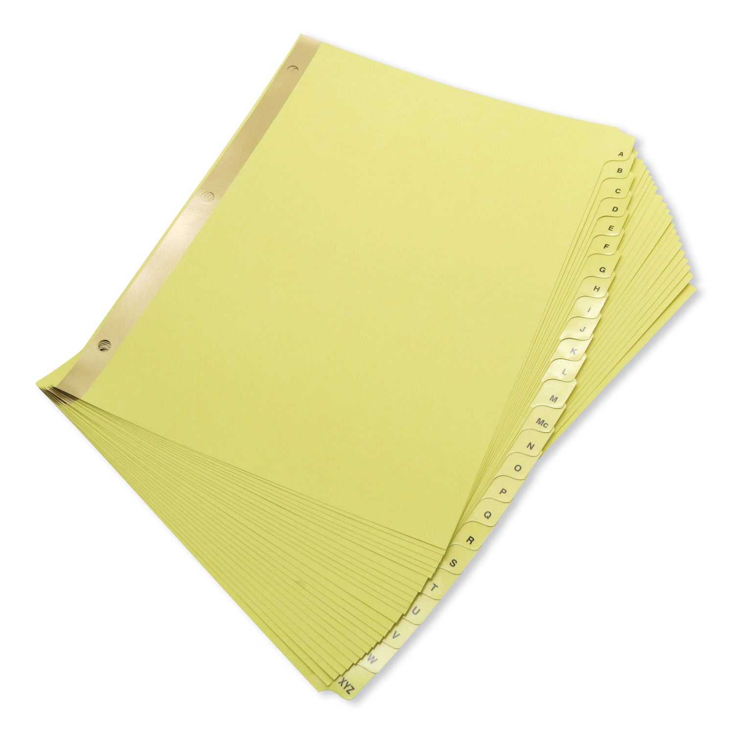 Universal® Deluxe Preprinted Plastic Coated Tab Dividers With Black Printing, 25-Tab, A To Z, 11 X 8.5, Buff, 1 Set